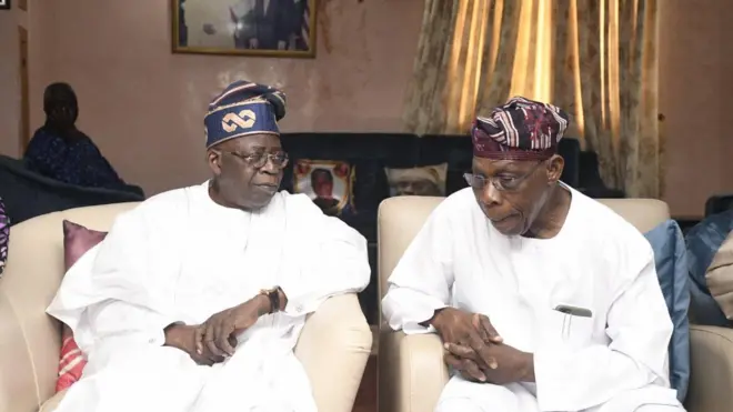 aworan Tinubu ati Obasanjo