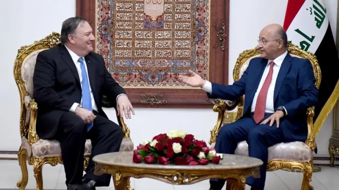 وزير الخارجية الأمريكي اجتمع مع الرئيس العراقي في بغداد