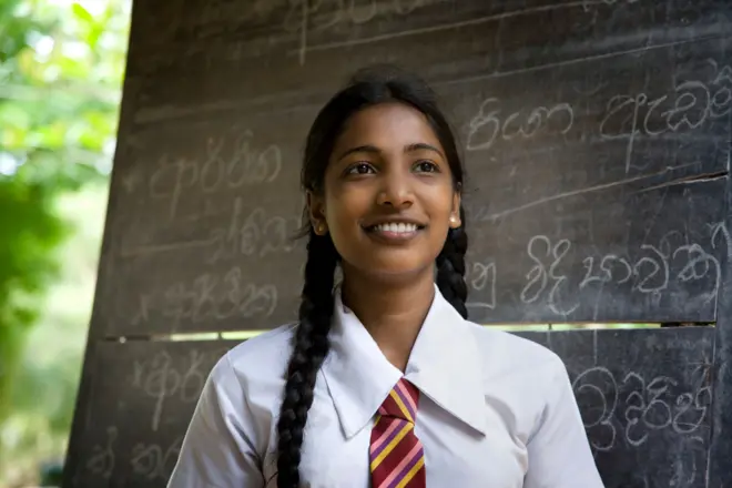 A teenage school girl in Sri Lanka