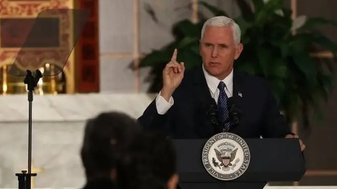 El vicepresidente de Estados Unidos se reunió con venezolanos en la ciudad de Doral, en el sur de Florida.