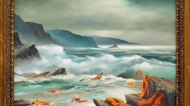 إحدى اللوحات الثلاث لبانكسي