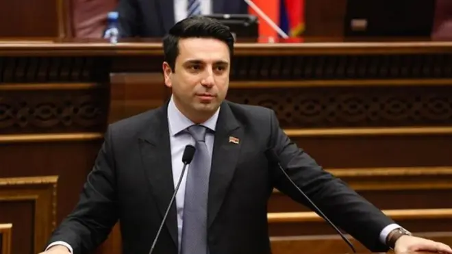 Alen Simonyan, Ermənistan Parlament sədri, Azərbaycan
