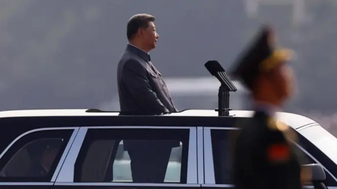 شی جین پینگ در رژه پکن سوم سپتامبر