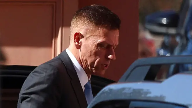 Pether Thiel ingresando a la Casa Rosada, Buenos Aires, Argentina. 