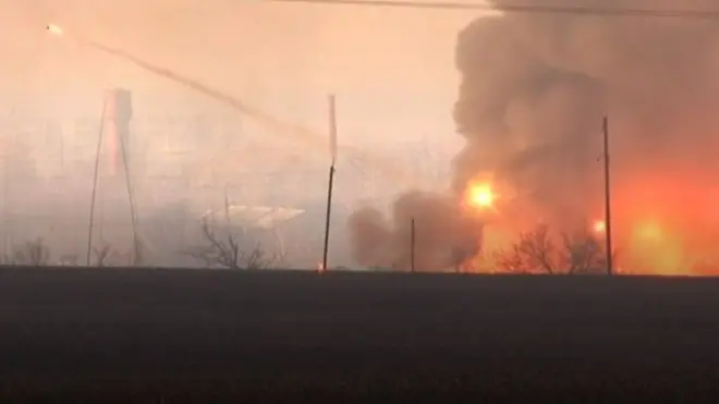Пожар на складе боеприпасов