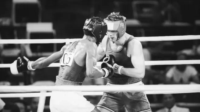 Anton Josipović (desno) na Olimpijskim igrama 1984. u Los Anđelesu