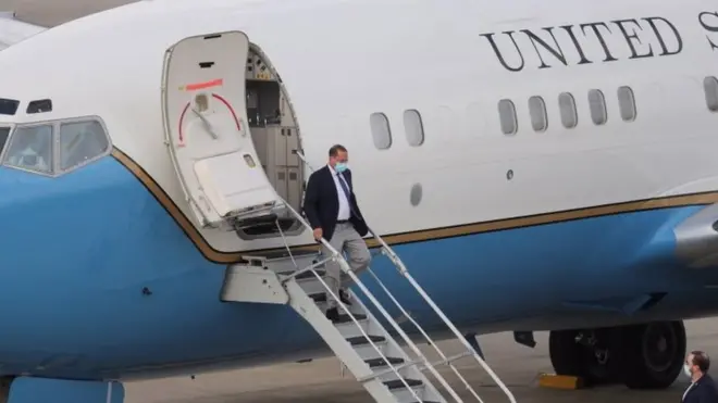 美國衛生部長阿扎爾（Alex Azar）抵達台灣訪問。