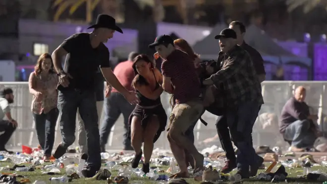 People flee the scene of the shooting