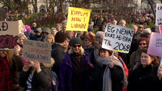 İzlanda kadın protestosu
