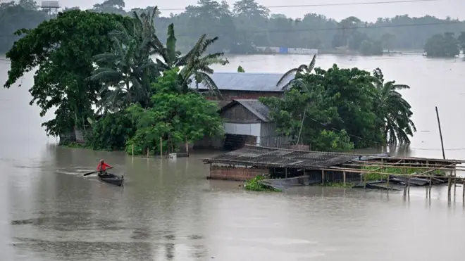 असम के मोरीगांव जिले के एक गांव की तस्वीर