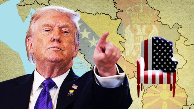Доналд Трамп, председник Сједињених Држава, и мапа Западног Балкана