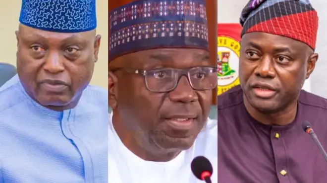 Gómìnà Ekiti, Biodun Oyebamiji, gómìnà Kwara, Abdulrahman Abdulrasaq àti gómìnà Oyo, Seyi Makinde