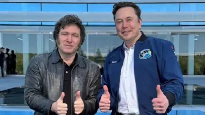 خاویر میلی و ایلان ماسک در کنار هم