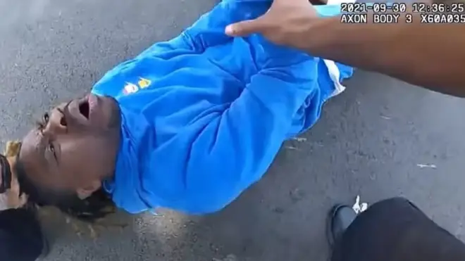 Police bodycam footage showed officers dragging the man from his car