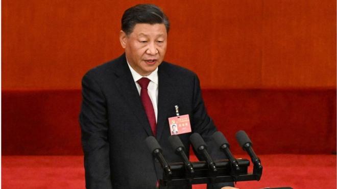 2022年10月16日，中共總書記習近平 在北京舉行的中國共產黨第20次代表大會開幕式上發表講話。