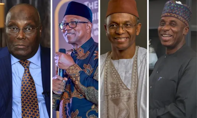 Nigerian politicians, Atiku Abubakar, Peter Obi, El-Rufai and Rotimi Amaechi