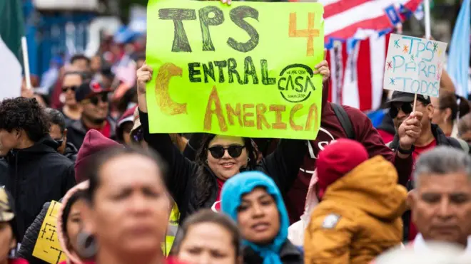 Protesta a favor del TPS para centroamericanos