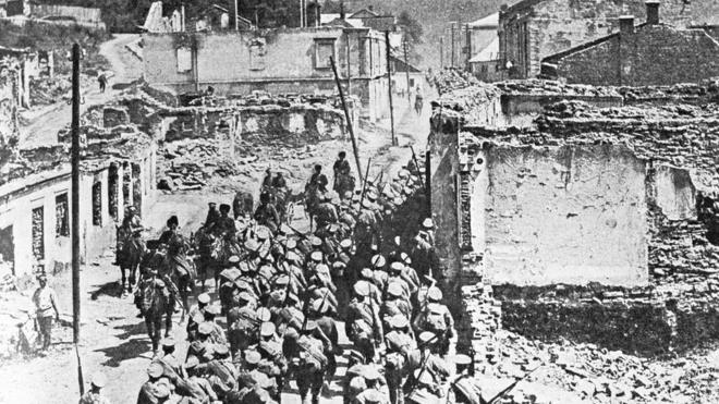 Русские войска в Бучаче (Брусиловский прорыв, июнь 1916 г._