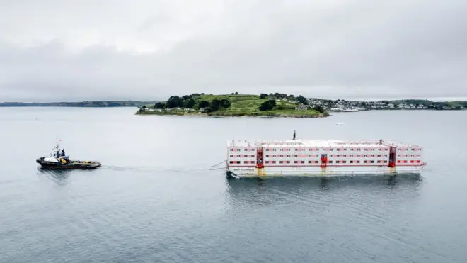 The barge will house with ministers say will be 500 single adult males claiming asylum in the UK