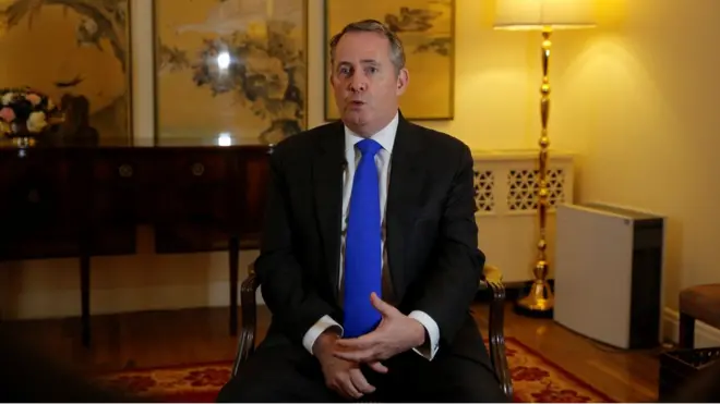 福克斯在英國駐華大使館接受專訪，透露尚未開始與中國就自由貿易關係談判