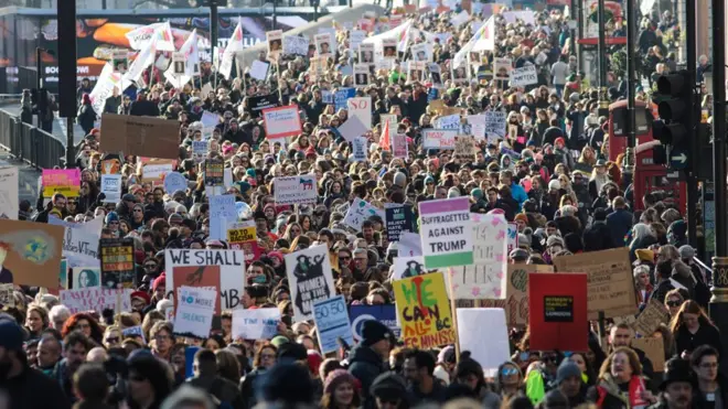 Londra kadın yürüyüşü