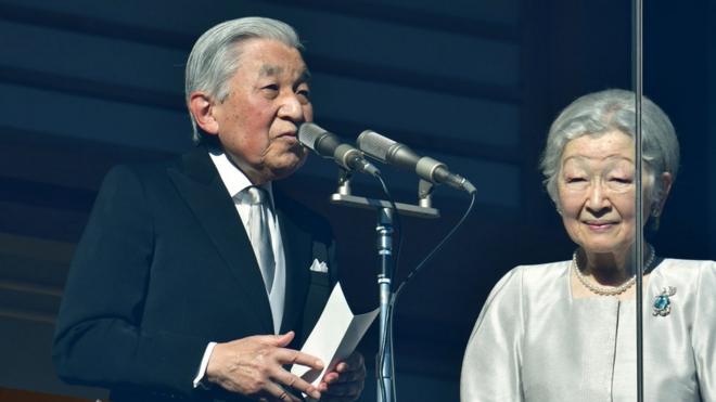 2019年1月2日，日本明仁天皇和皇后美智子在皇宮發表新年致辭。
