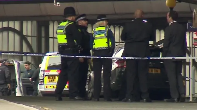 A cordon remains in place at Waterloo station, where one of the devices was found