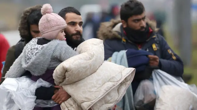 Мигранты на польско-белорусской границе