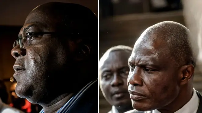 Felix Tshisekedi, déclaré vainqueur, et l'opposant Martin Fayulu