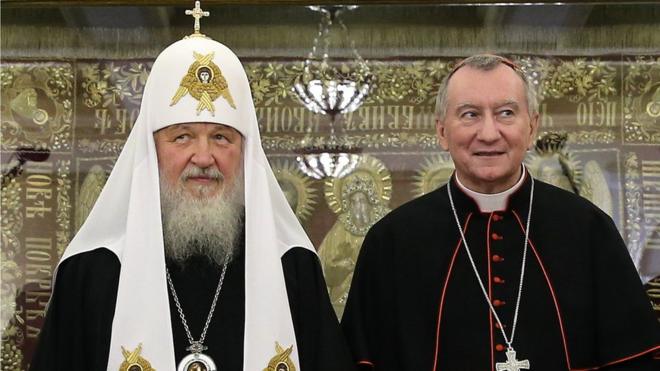 патриарх Кирилл и кардинал Паролин