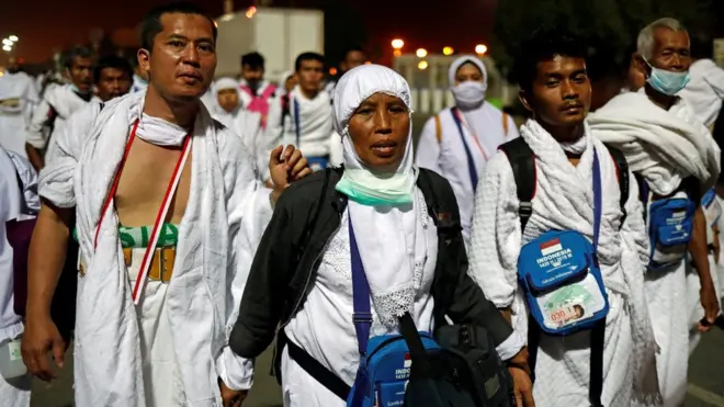 Jemaah haji Indonesia di Padang Arafah.