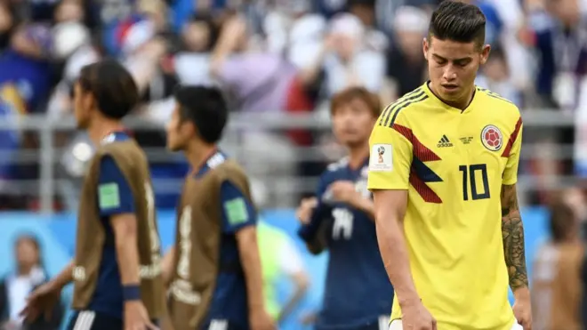 James Rodríguez no fue parte del inicio del partido. Colombia perdió por primera vez un partido frente a Japón.