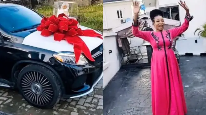 Oṣerebinrin Lizzy Anjorin ṣẹṣẹ de lati ilẹ okeere to ti lo ṣe ayẹyẹ ikọmọ ọmọ rẹ tuntun jojolo, ti orukọ rẹ n jẹ Florida.