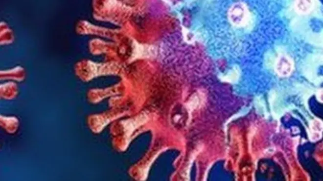 Illustration showing virus mutating