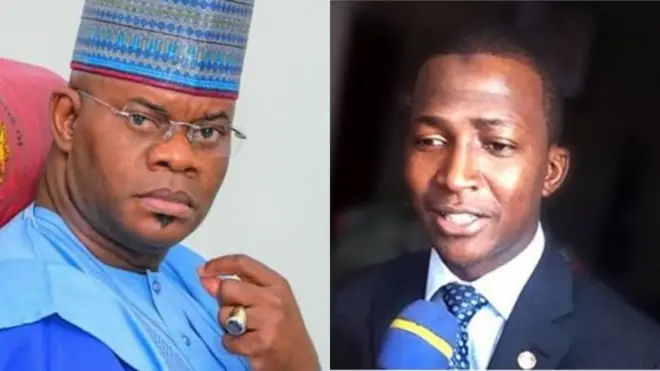 Yahaya Bello and EFCC boss Abdulerasheed Bawa