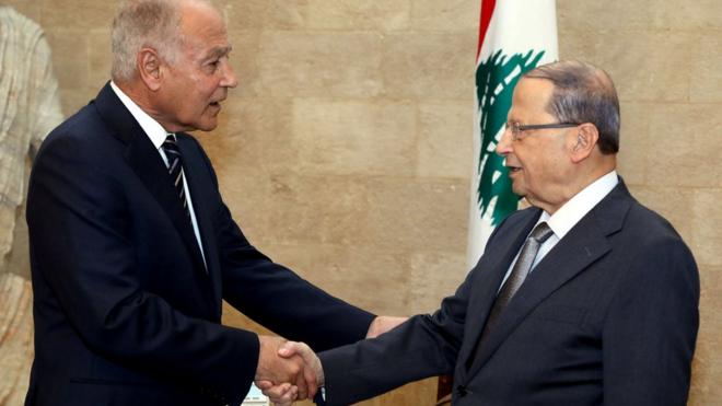 الرئيس اللبناني التقى الأمين العام لجامعة الدول العربية في بيروت