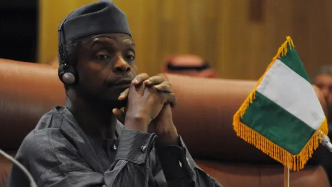 Nigeria Vice President, Prof Yemi Osinbajo dey run economy things for di country