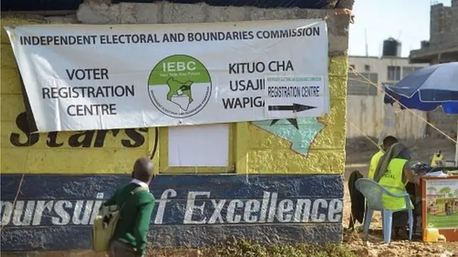 Les indications des centres de vote placées par la Commission électorale au Kenya