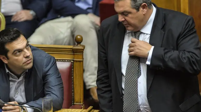 Alexis Çipras ve Panos Kammenos