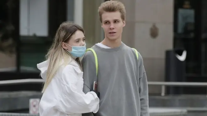 زوجان في موسكو