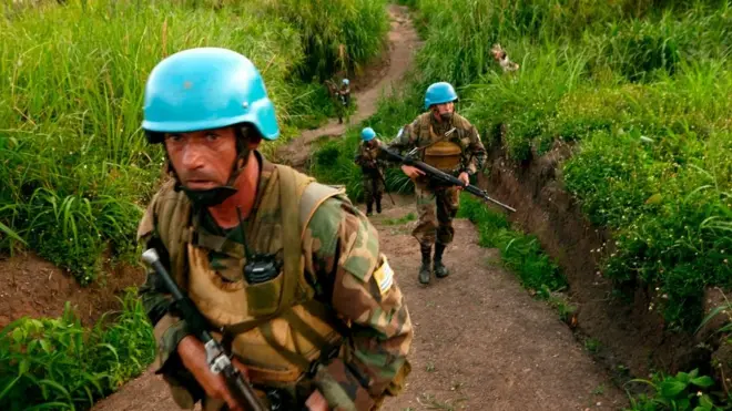 Les Casques bleus de la Monusco en pleine opération à Kafe, en Ituri