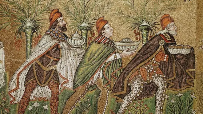 رسم يجسد ثلاثة ملوك في كنيسة سانت أبولينار نوفو