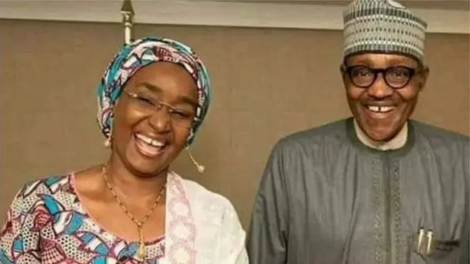 President Muhammadu Buhari and Sadiya Umar Farouq, di minister for Nigeria new ministry of humanitarian affairs, disaster management and social development
