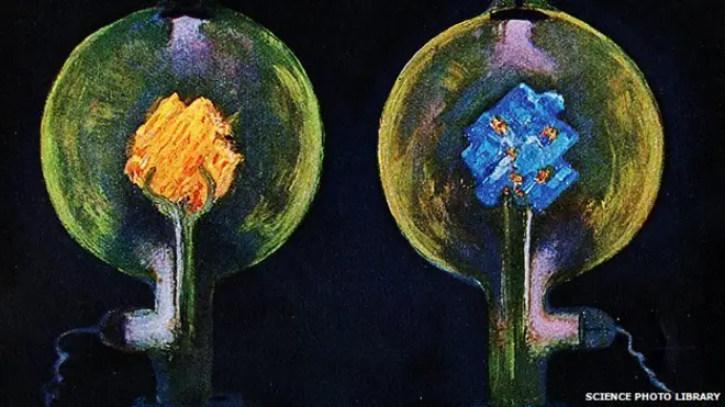 Hermosa pintura de los tubos de Crookes.