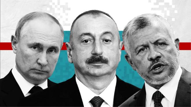 Rusya Devlet Başkanı Vladimir Putin, Azerbaycan Devlet Başkanı İlham Aliyev ve Ürdün Kralı Abdullah