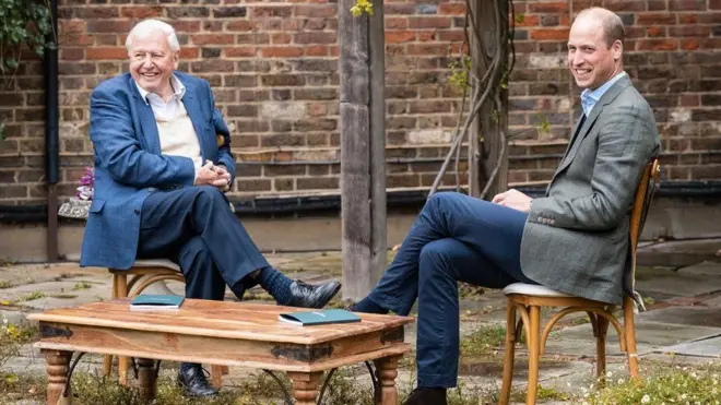 Príncipe William y David Attenborough