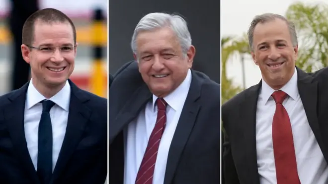 Ricardo Anaya, Andrés Manuel López Obrador y José Antonio Meade son los tres principales contendientes por la presidencia de México.