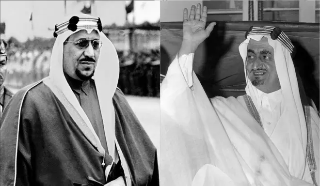 شاہ سعود اور ان کے بھائی شہزادہ فیصل 