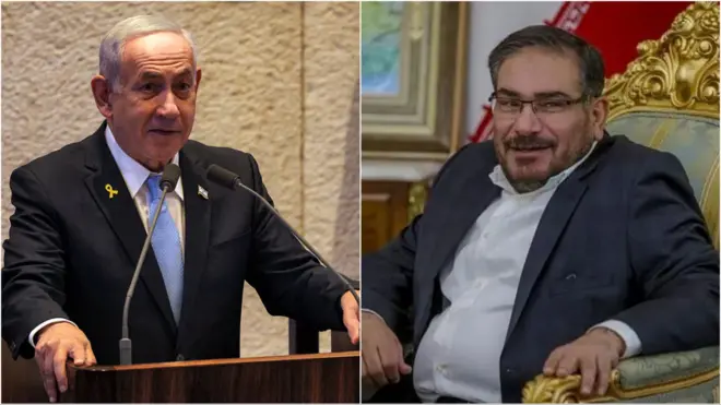 इस्रायलचे पंतप्रधान बेंजामिन नेतन्याहू आणि इराणचे सर्वोच्च नेते खामेनी यांचे सल्लागार अली शामखानी