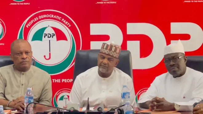 PDP national secretary Samuel Anyanwu, Acting national chairman Umar Damagun